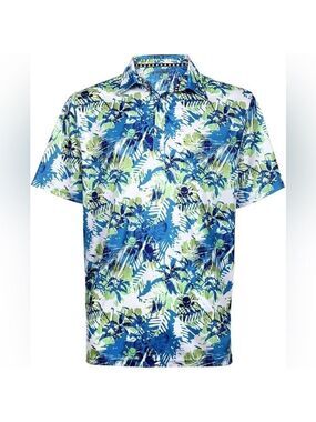 Tattoo Aloha Floral Hawaii Hawaiian Tropical Vacation Cruise Golf Shirt